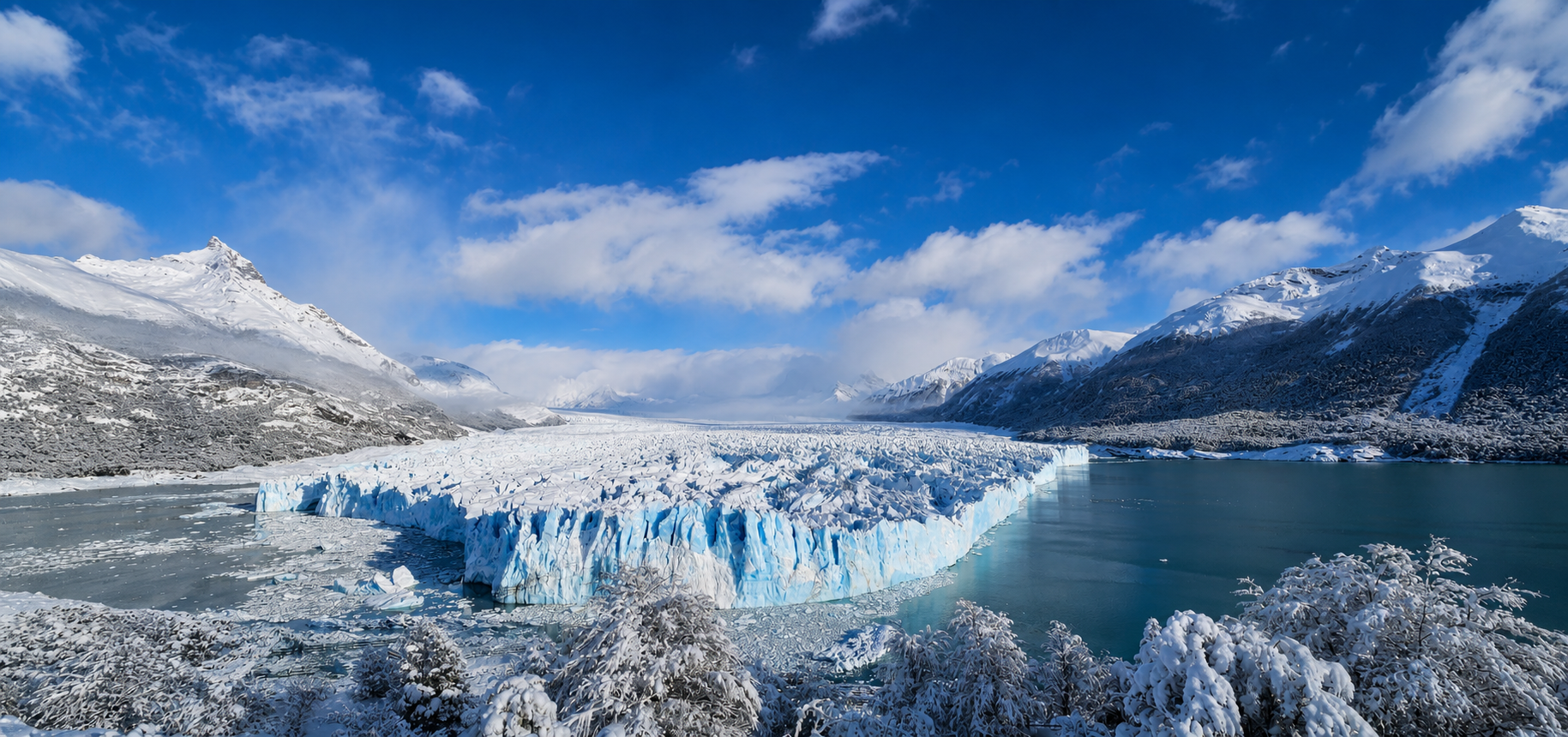 Glacier landscape representing clarity, reliability, and calm